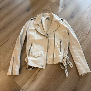 OAK Women's Light Tan Leather Jacket